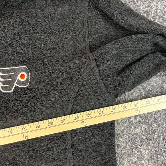 Vtg CCM Philadelphia Flyers NHL Full Zip Black Mock Neck Jacket Fleece M* - Picture 6 of 11